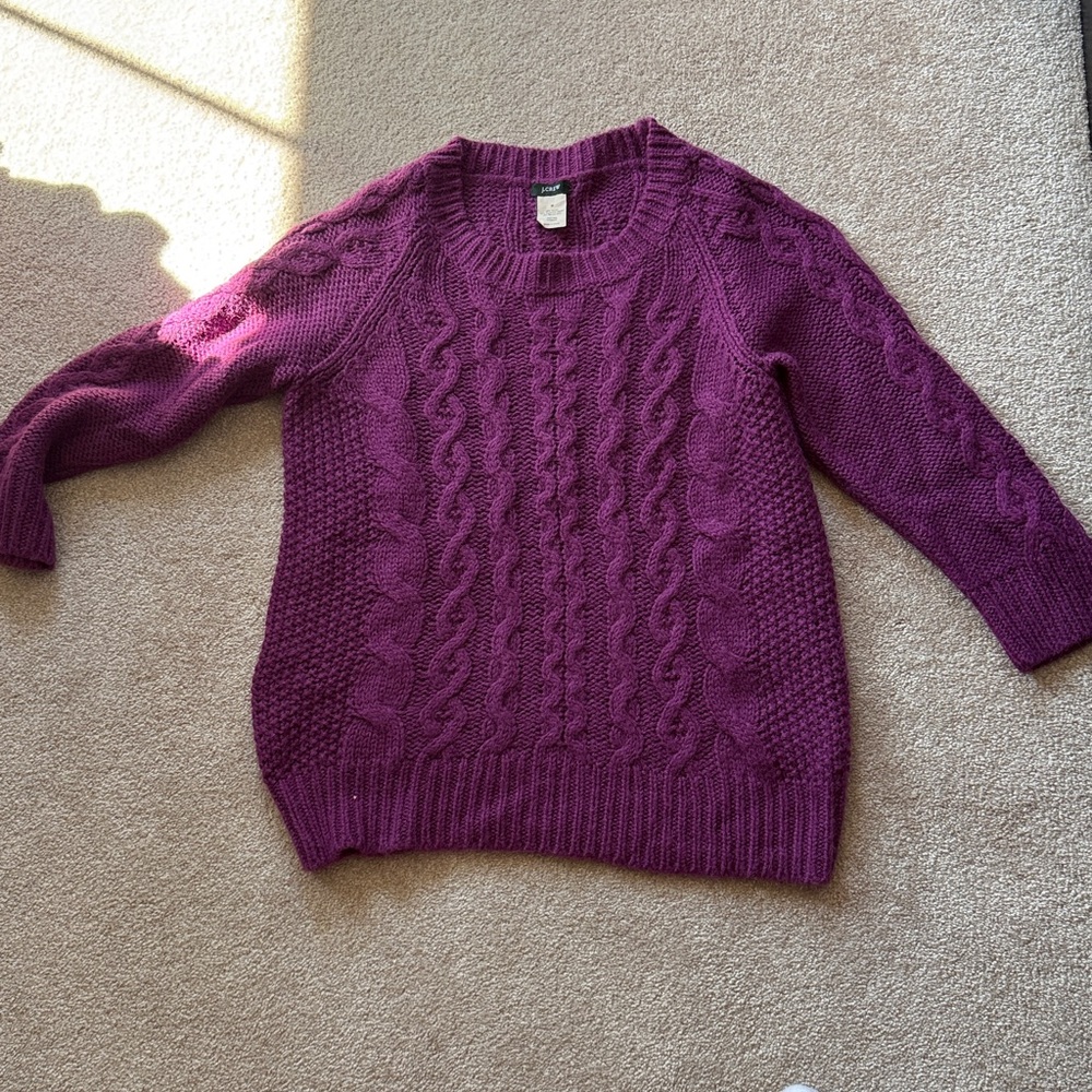 Purple Cable Knit Sweater